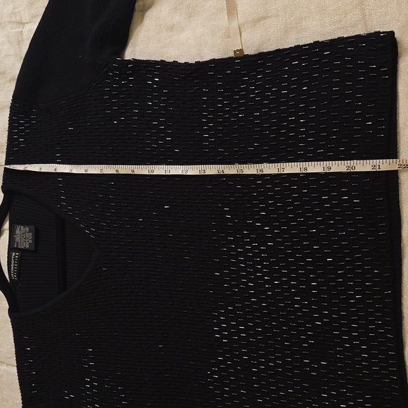 Merino Wool Black Liz Claiborne Beaded Sweater - Picture 10 of 16